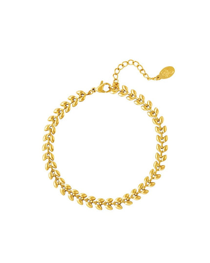 Armband blaadjes Goud kleur Stainless Steel