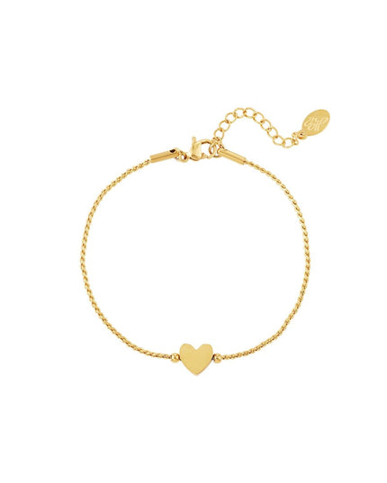 Roestvrij stalen armband hart Goud kleur Stainless Steel