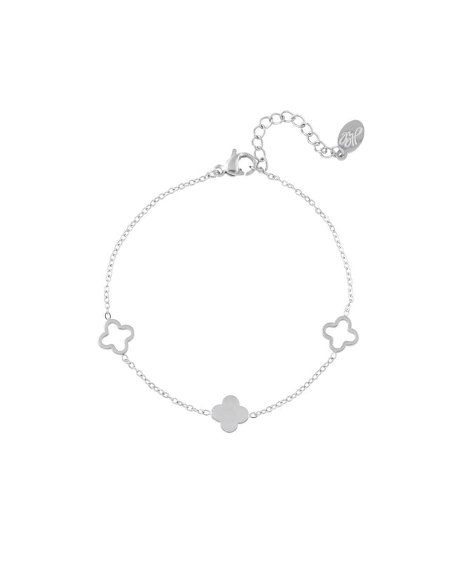 Armband klavertjes Goud kleur Stainless Steel