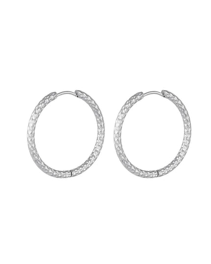 Oorbellen met patroon groot Goud kleur Stainless Steel