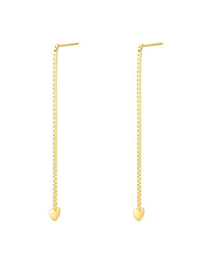 RVS oorbellen hart Goud kleur Stainless Steel