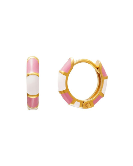 Roestvrijstalen oorbellen colour blocking Rosé Stainless Steel