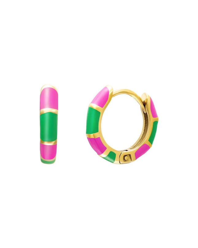 Roestvrijstalen oorbellen colour blocking Rosé Stainless Steel