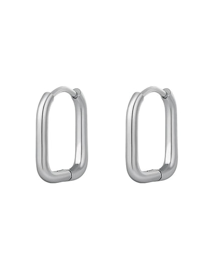 Oorbellen klassiek - large Zilver Stainless Steel