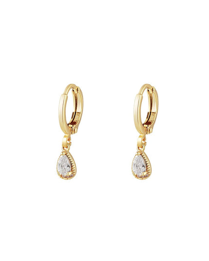 Oorbellen druppel - Sparkle collectie Goud kleur Koper