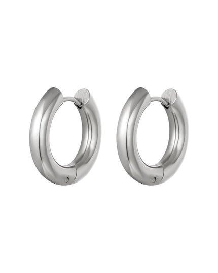 Basic creolen oorbellen - medium Goud kleur Stainless Steel