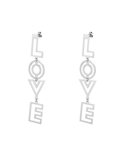 Liefde oorbellen Goud kleur Stainless Steel