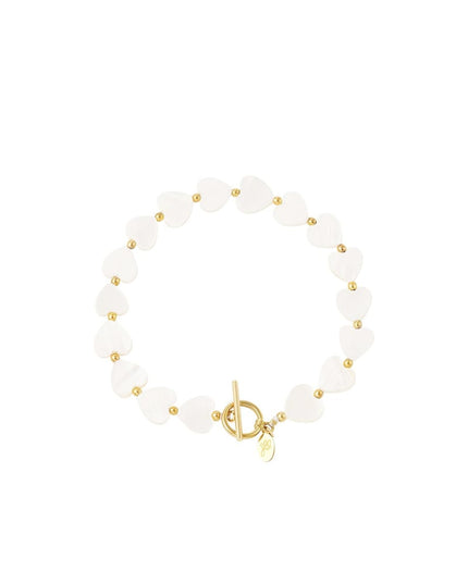 Hart armband - Strandcollectie Wit Goud kleur Schelpjes