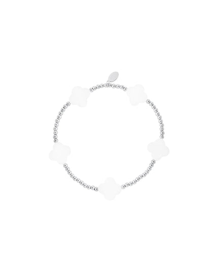 Armband zeeschelp klavertjes Goud kleur Stainless Steel