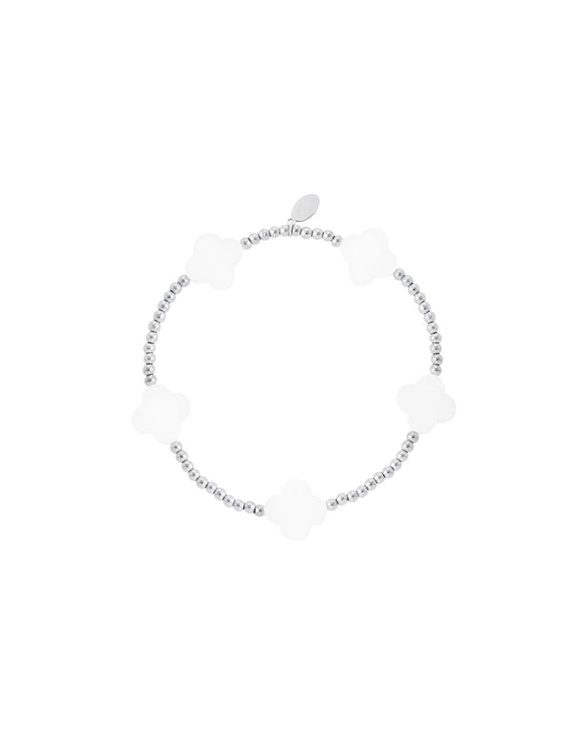 Armband zeeschelp klavertjes Goud kleur Stainless Steel