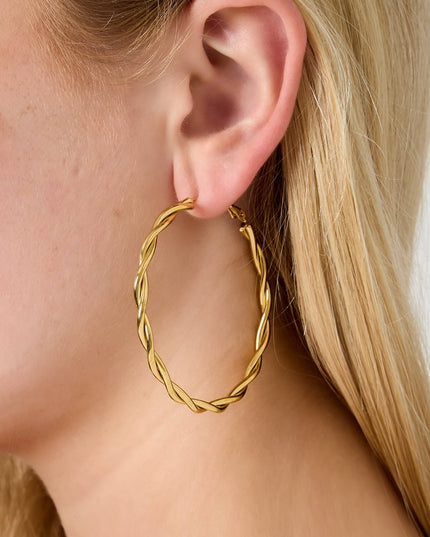 Twisted hoop earrings L