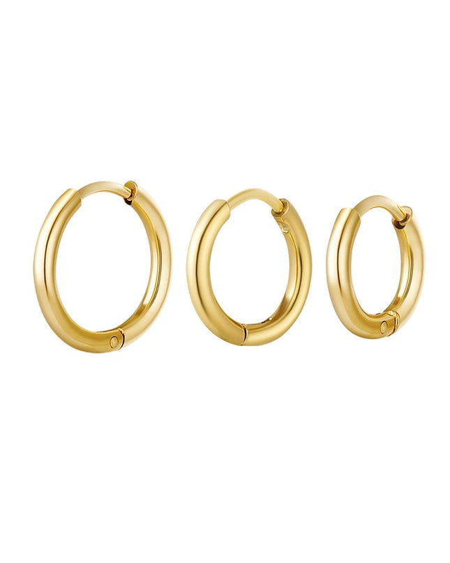 Creolen simpel set Goud kleur Stainless Steel