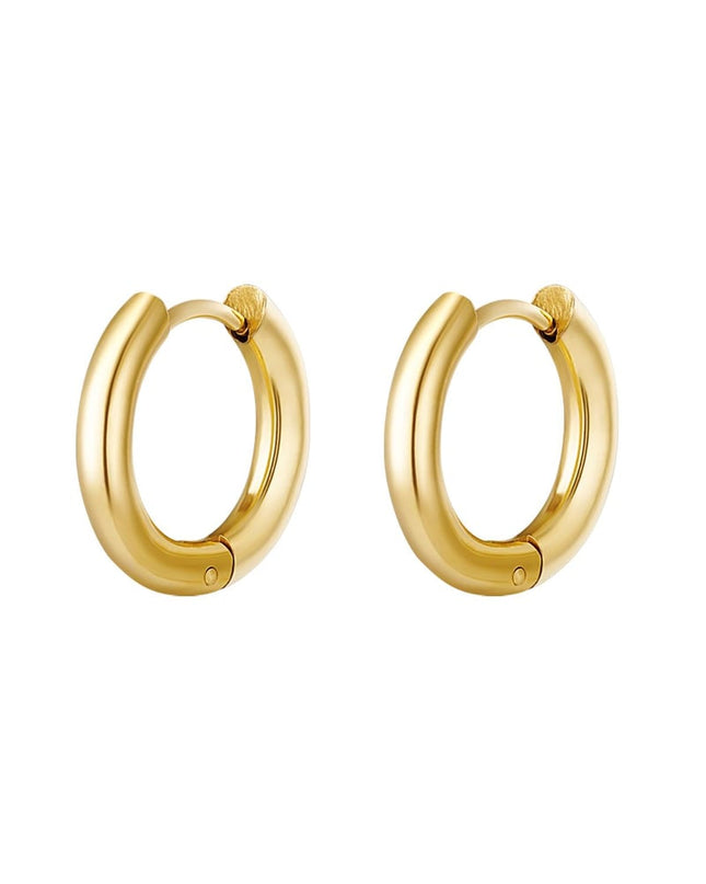 Creolen simpel L Goud kleur Stainless Steel