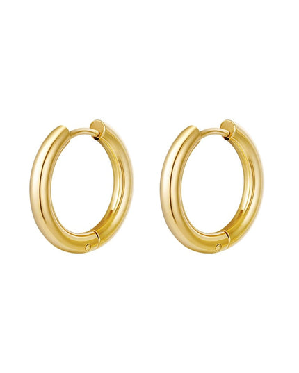 Creolen simpel XL Goud kleur Stainless Steel