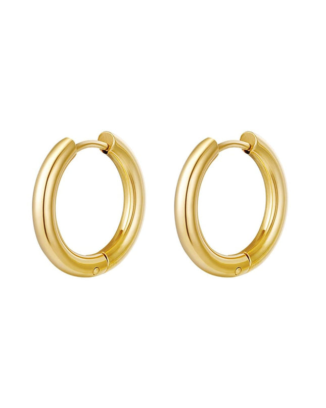 Creolen simpel XL Goud kleur Stainless Steel