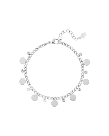 Armband circels met strass Goud kleur Stainless Steel