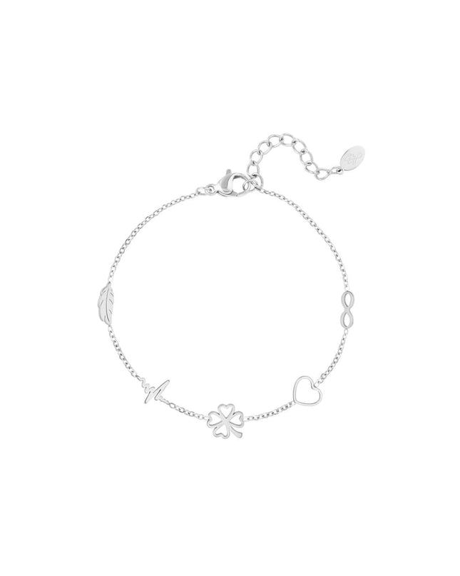 Minimalistische armband met bedels Goud kleur Stainless Steel