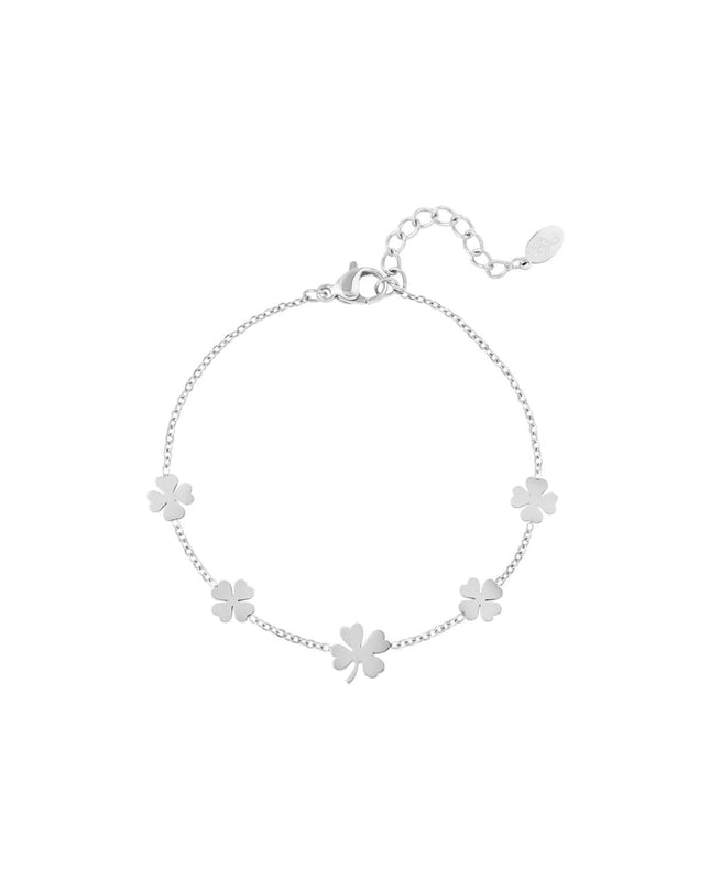 Armband 5 klavertjes Goud kleur Stainless Steel