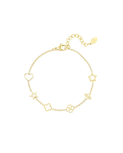 Armband met figuurtjes Goud kleur Stainless Steel