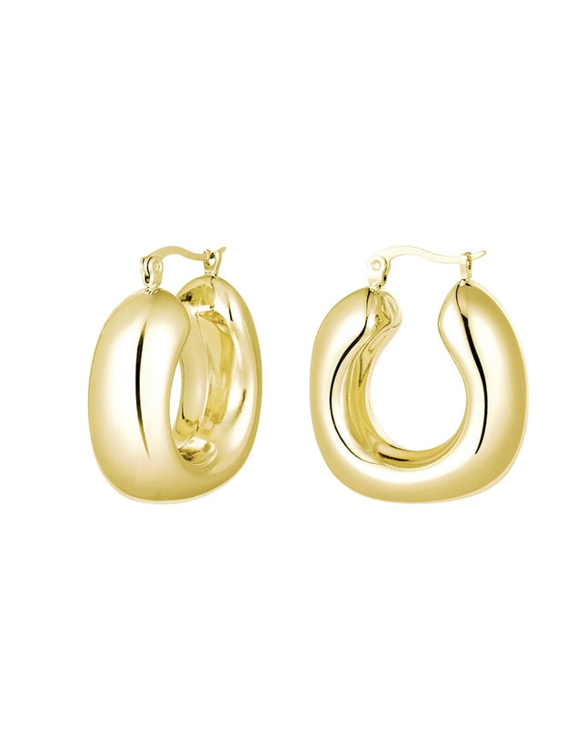 Oorbellen abstracte vorm - zilver Stainless Steel