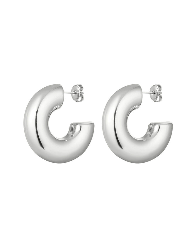 Oorstekers halve ronde basic groot Goud kleur Stainless Steel