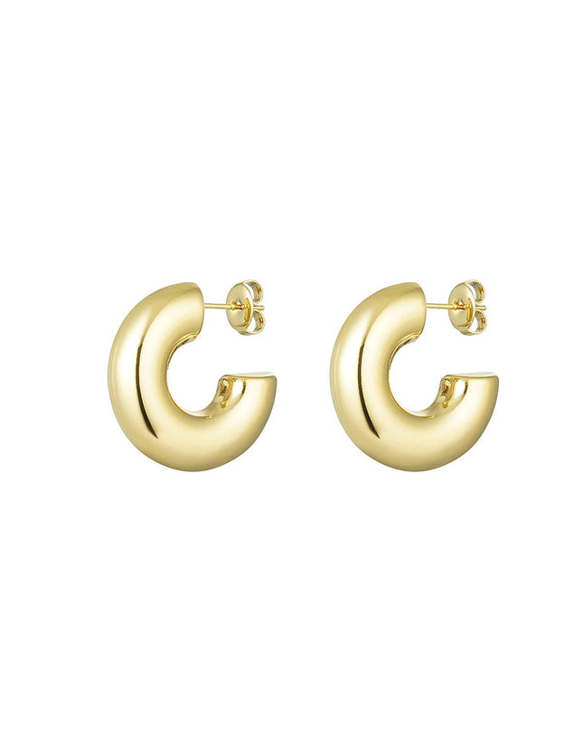 Oorstekers halve ronde basic Goud kleur Stainless Steel