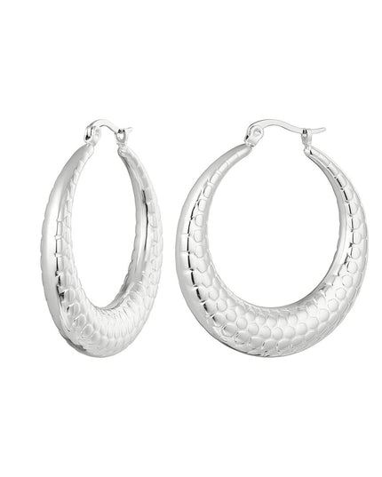 Oorbellen bubbel print groot Goud kleur Stainless Steel