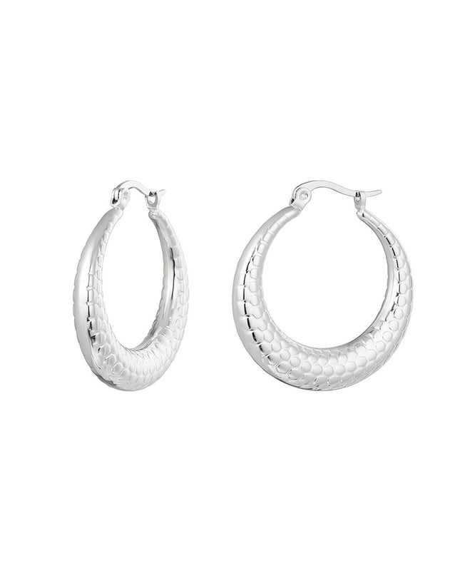 Oorbellen bubbel print klein Goud kleur Stainless Steel