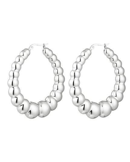 Oorbellen bubbel groot Goud kleur Stainless Steel