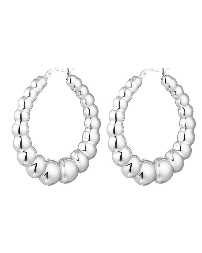 Oorbellen bubbel groot Goud kleur Stainless Steel