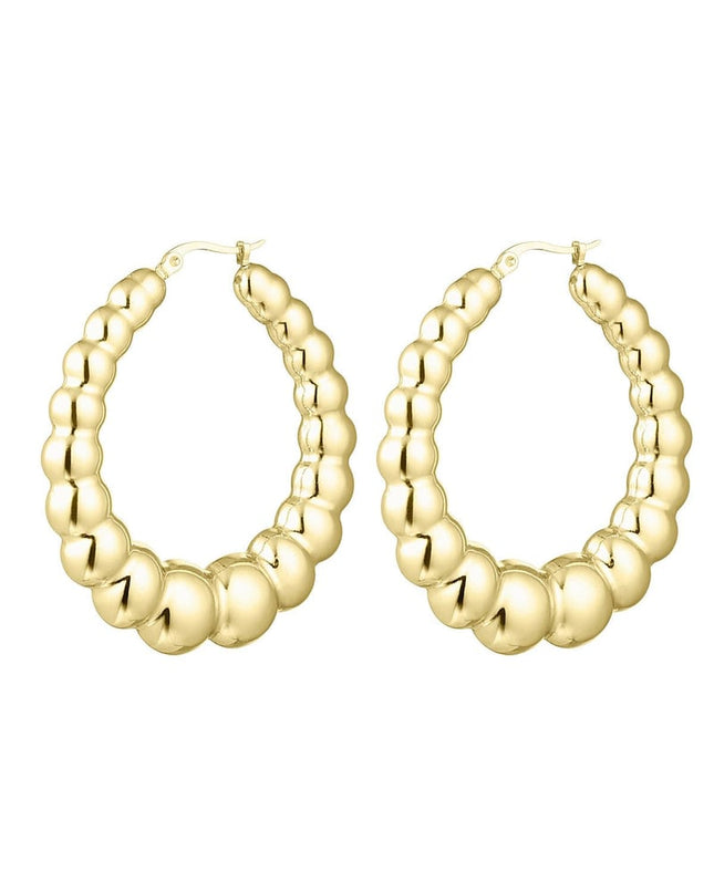 Oorbellen bubbel groot Goud kleur Stainless Steel