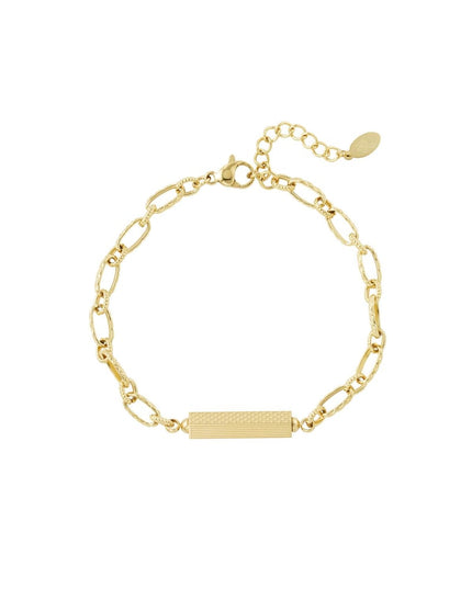 Schakelarmband met bedel Goud kleur Stainless Steel