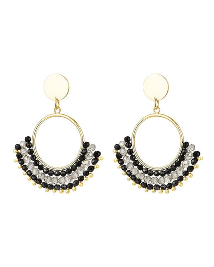 Oorbellen met kristalkralen Wit Koper