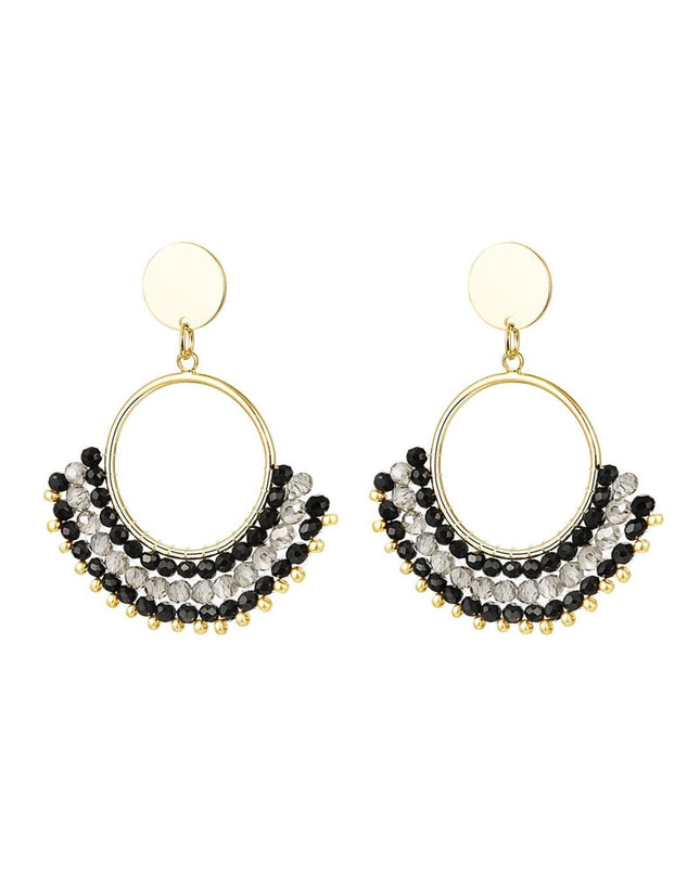 Oorbellen met kristalkralen Wit Koper