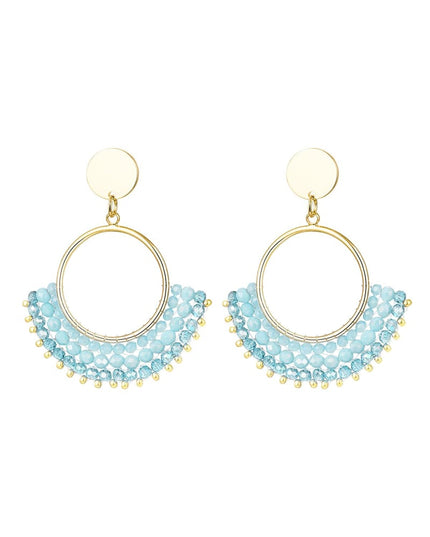 Oorbellen met kristalkralen Wit Koper