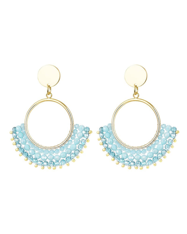 Oorbellen met kristalkralen Wit Koper