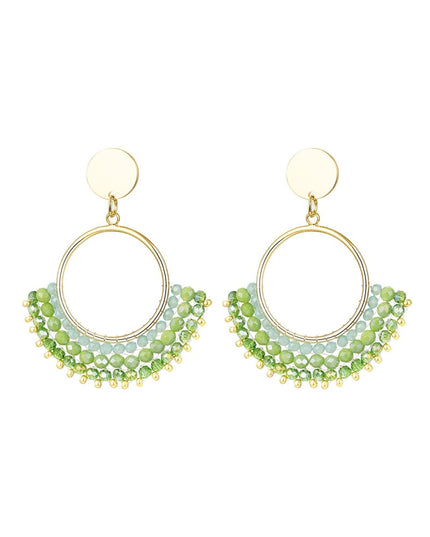 Oorbellen met kristalkralen Wit Koper