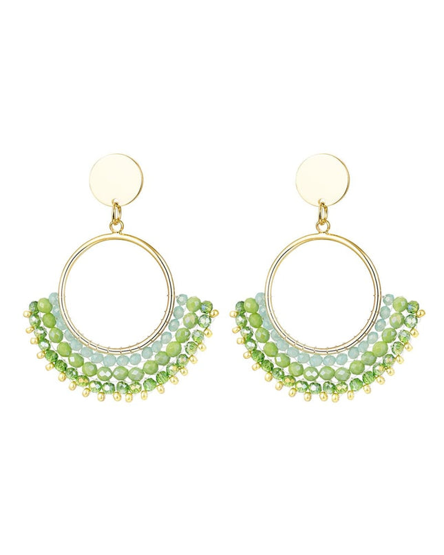 Oorbellen met kristalkralen Wit Koper