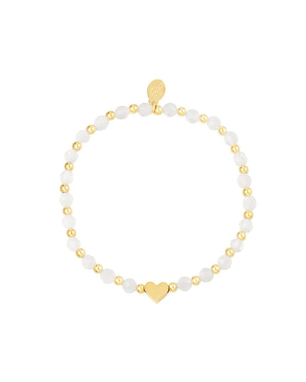 Kralenarmband met parels Pink & Gold Stainless Steel