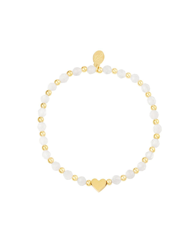 Kralenarmband met parels Pink & Gold Stainless Steel