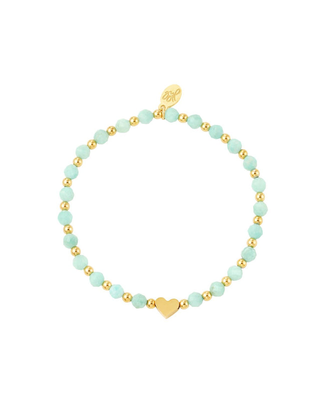 Kralenarmband met parels Pink & Gold Stainless Steel