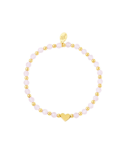 Kralenarmband met parels Pink & Gold Stainless Steel