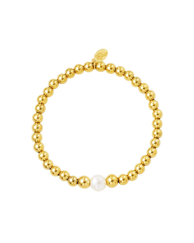 Kralen armband parel in het midden Stainless Steel