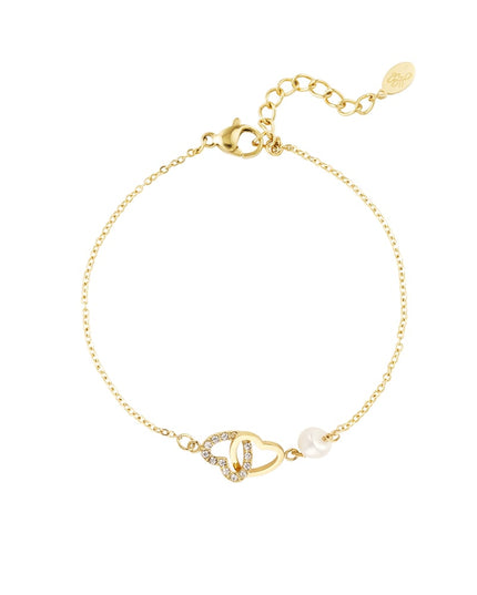 Armband forever hearts - Goud kleur Stainless Steel