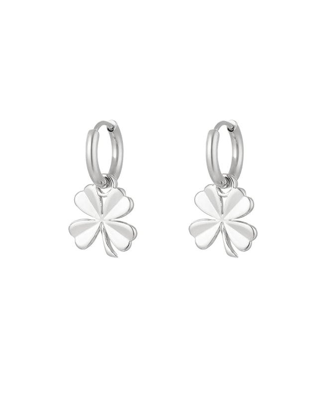 Oorbellen basic klaver vier - Goud kleur Stainless Steel