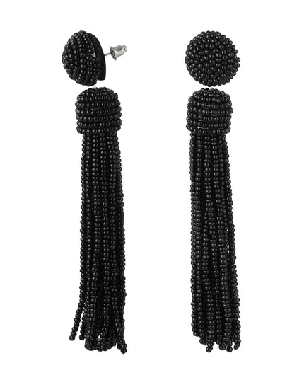 Oorbellen kralen kwastje - fuchsia Glaskralen