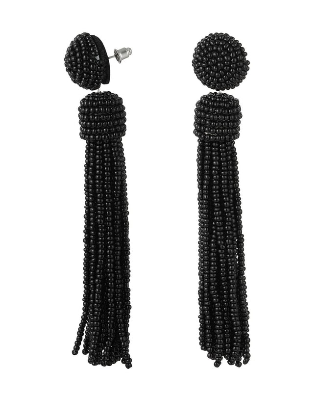 Oorbellen kralen kwastje - fuchsia Glaskralen