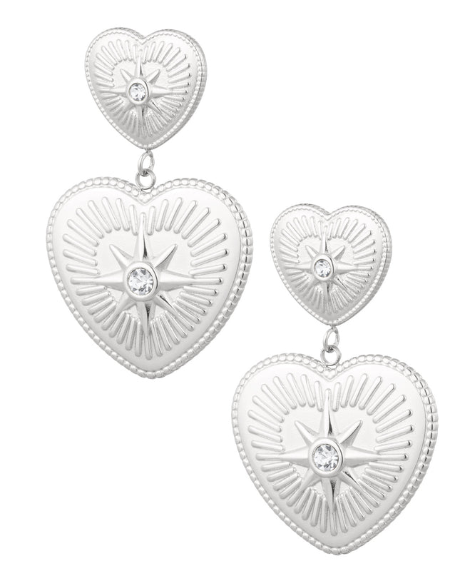 oorbellen statement hartjes met steentjes