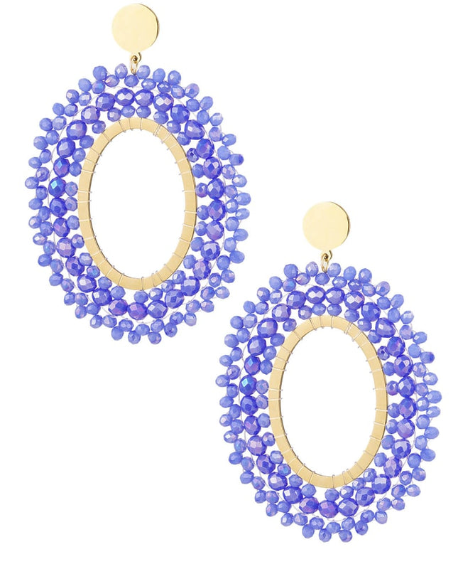 Oorbellen kralen party - wit Stainless Steel