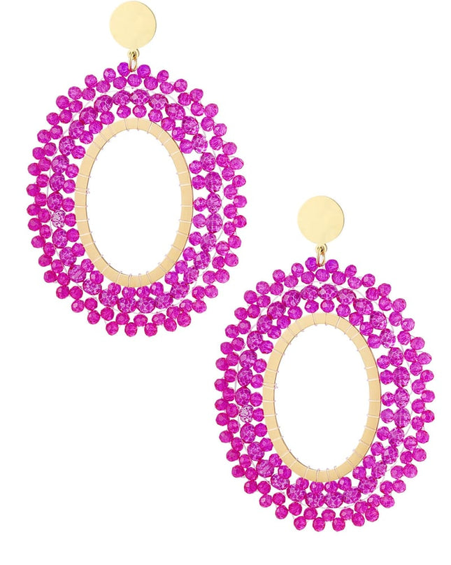 Oorbellen kralen party - wit Stainless Steel